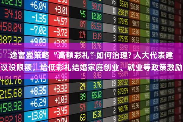 逸富盈策略 “高额彩礼”如何治理? 人大代表建议设限额，给低彩礼结婚家庭创业、就业等政策激励