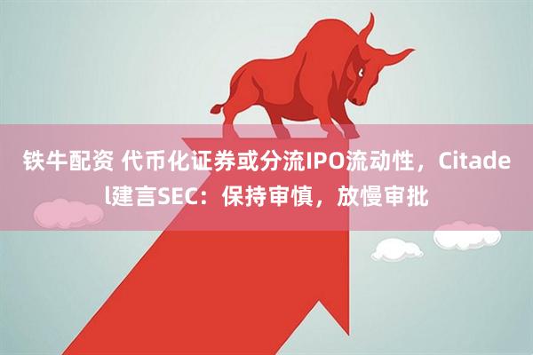 铁牛配资 代币化证券或分流IPO流动性,Citadel建言SEC:保持审慎,放慢审批