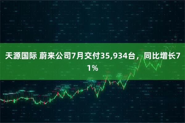天源国际 蔚来公司7月交付35,934台，同比增长71%